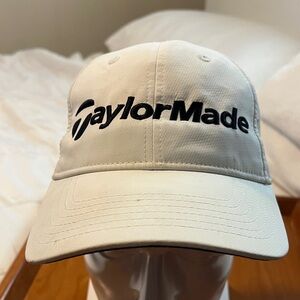 TaylorMade White Cap with Black Script Logo